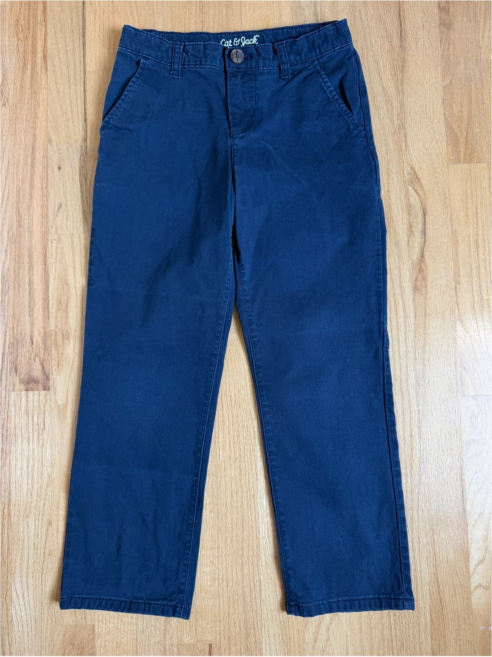 Bundle Cat & Jack Straight Leg Chino Pants Boys Size 10 Blue and Khaki - Picture 2 of 11